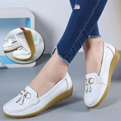 Cut Out Leather Breathable Moccasins Women Casual Shoes