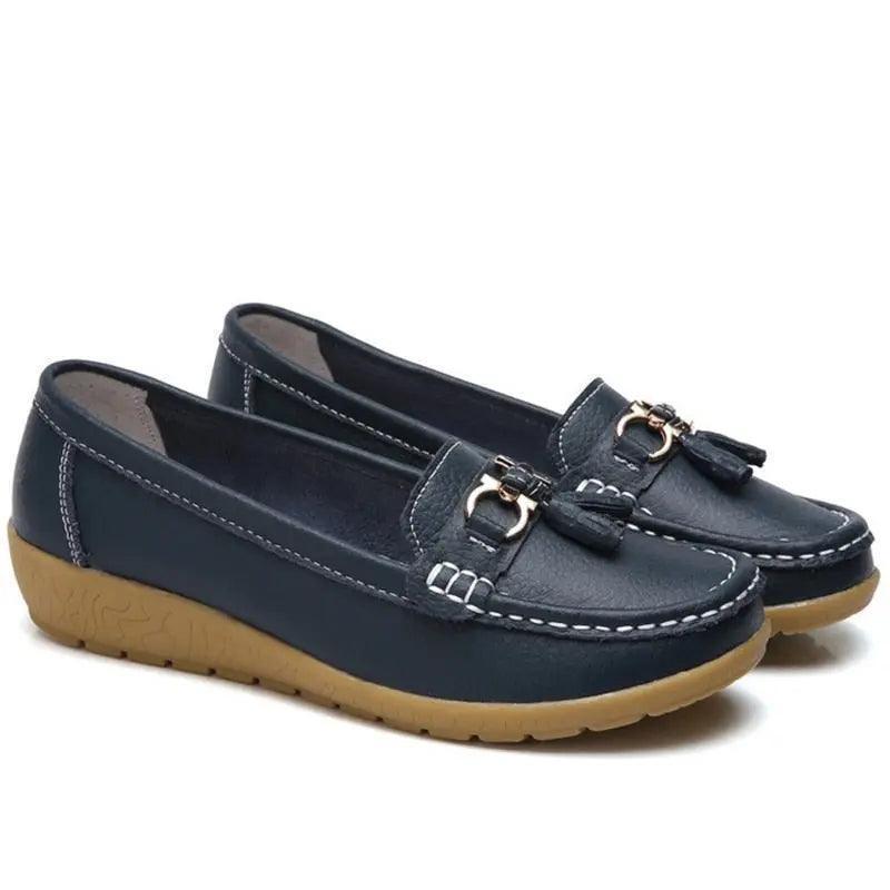Cut Out Leather Breathable Moccasins Women Casual Shoes