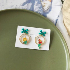 Cute Alice In Wonderland Mermaid Drop Earrings