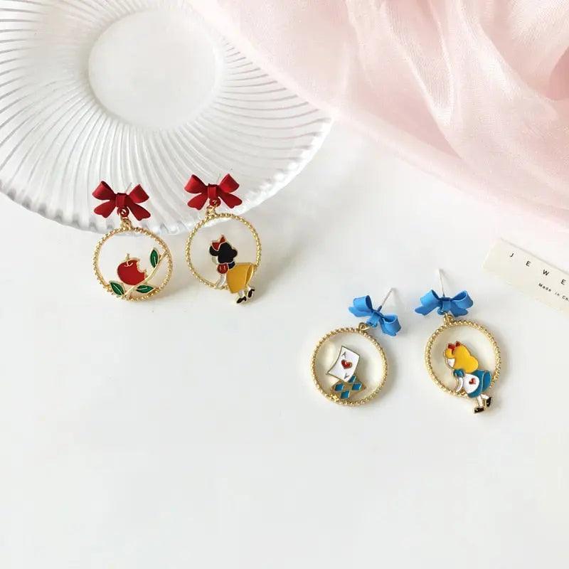 Cute Alice In Wonderland Mermaid Drop Earrings