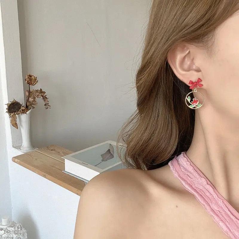 Cute Alice In Wonderland Mermaid Drop Earrings