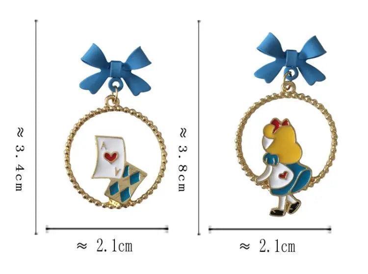 Cute Alice In Wonderland Mermaid Drop Earrings