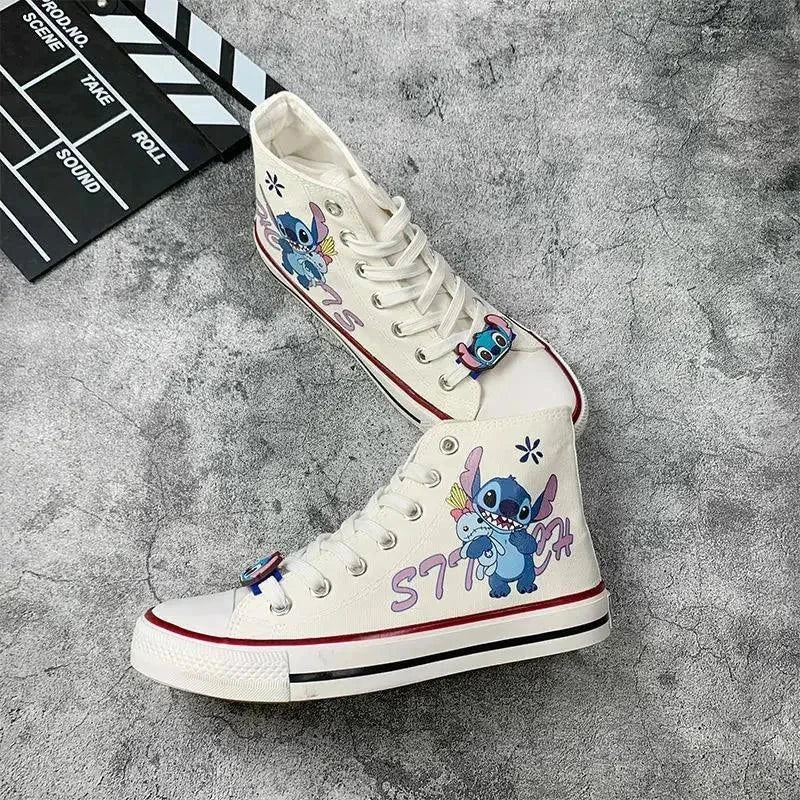 Cute Cartoon Little Monster Pattern Canvas Shoes