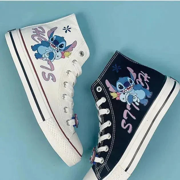 Cute Cartoon Little Monster Pattern Canvas Shoes