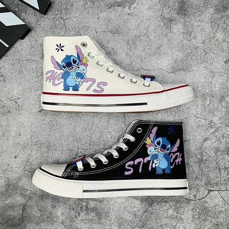 Cute Cartoon Little Monster Pattern Canvas Shoes
