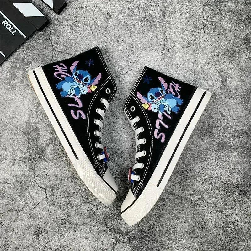 Cute Cartoon Little Monster Pattern Canvas Shoes