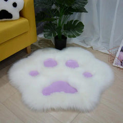 Cute Cat Paw Pattern Soft Plush Carpet