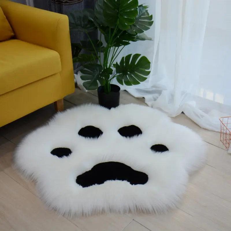 Cute Cat Paw Pattern Soft Plush Carpet