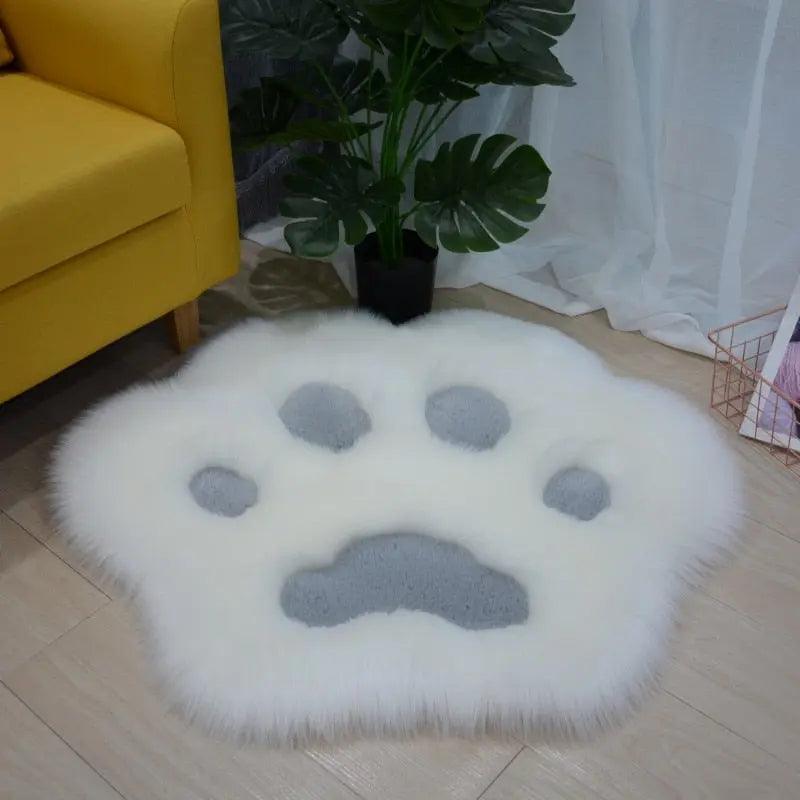Cute Cat Paw Pattern Soft Plush Carpet