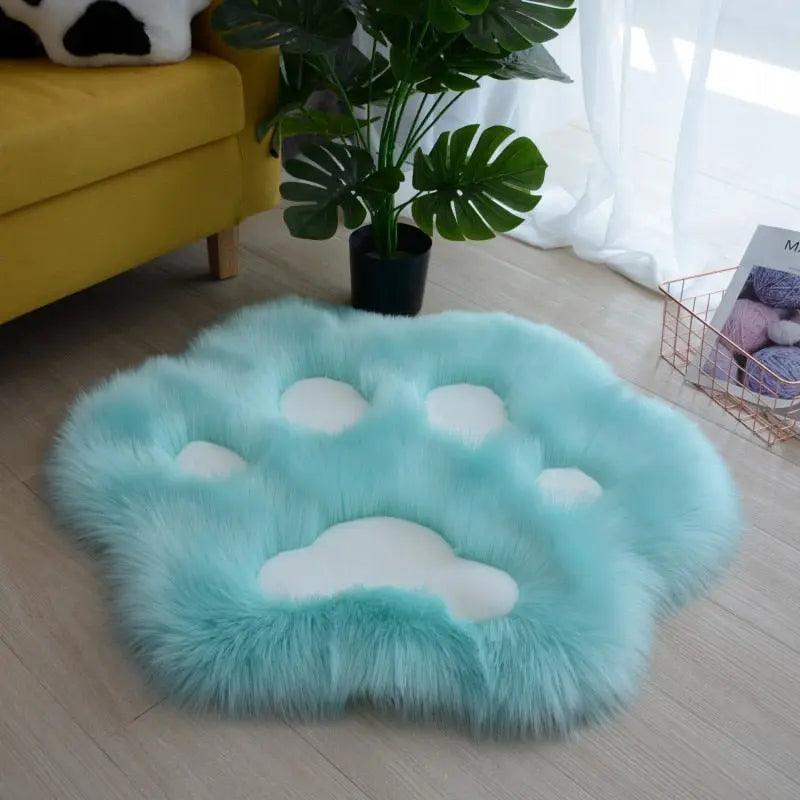 Cute Cat Paw Pattern Soft Plush Carpet