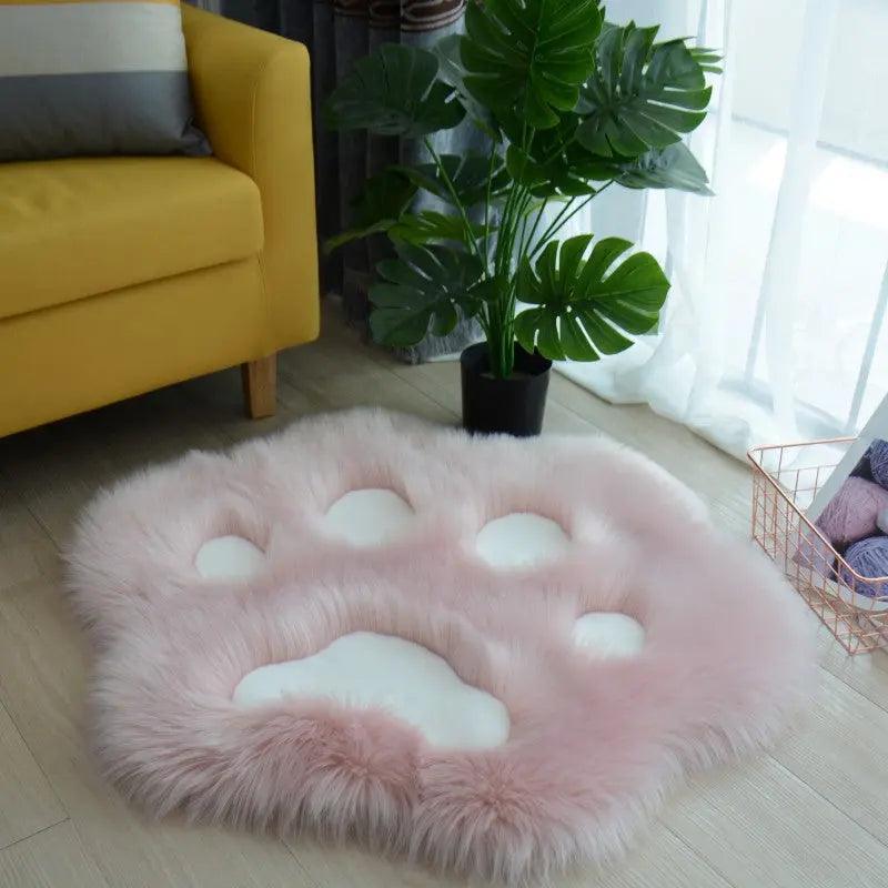 Cute Cat Paw Pattern Soft Plush Carpet