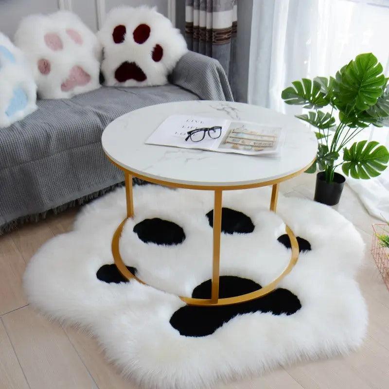 Cute Cat Paw Pattern Soft Plush Carpet