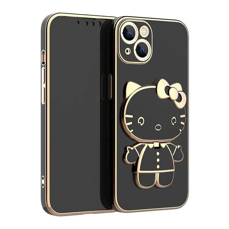 Cute Hello Kitty Mirror Bracket Holder Case For iPhone