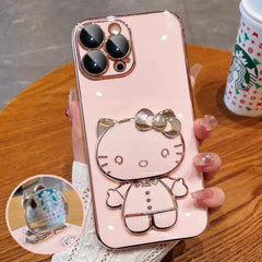 Cute Hello Kitty Mirror Bracket Holder Case For iPhone