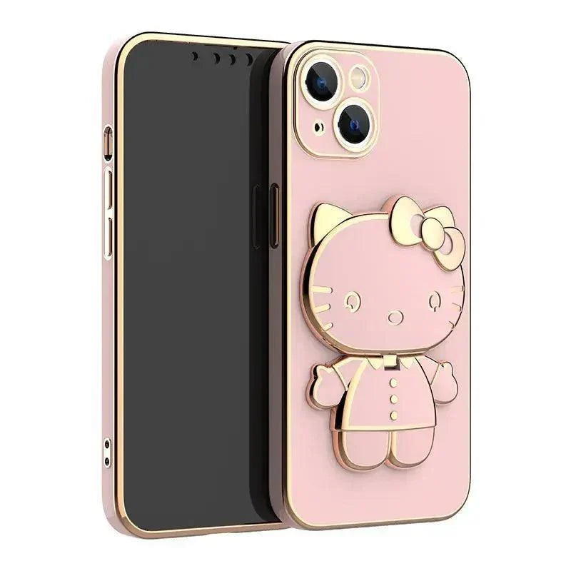 Cute Hello Kitty Mirror Bracket Holder Case For iPhone