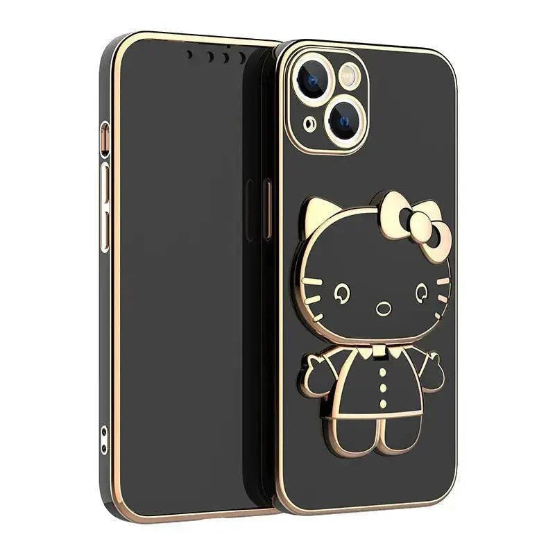 Cute Hello Kitty Mirror Bracket Holder Case For iPhone