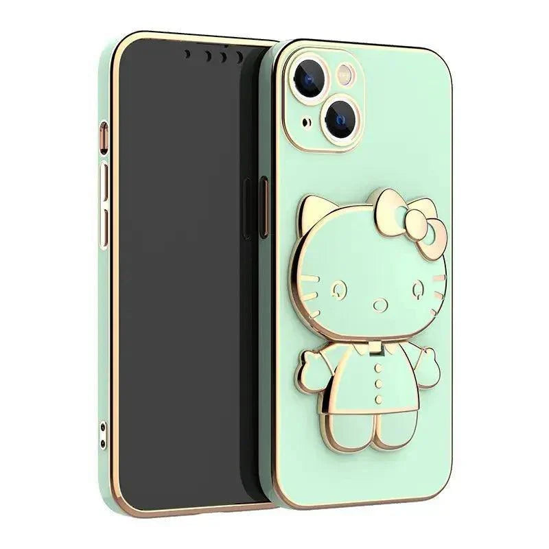Cute Hello Kitty Mirror Bracket Holder Case For iPhone