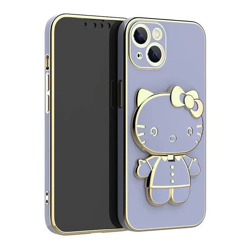 Cute Hello Kitty Mirror Bracket Holder Case For iPhone