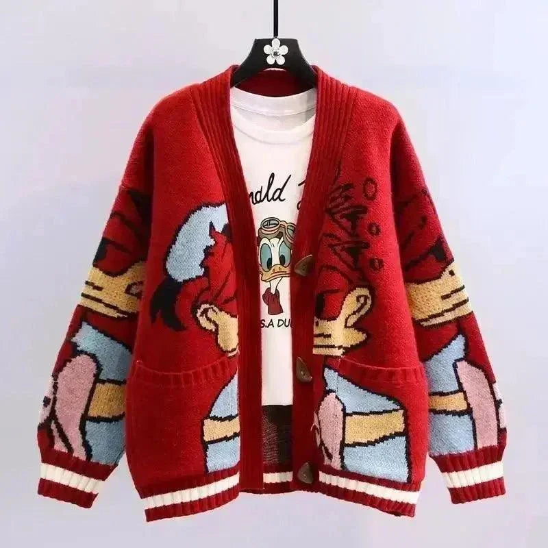 Donald Cartoon Sweaters for Women in Autumn and Winter