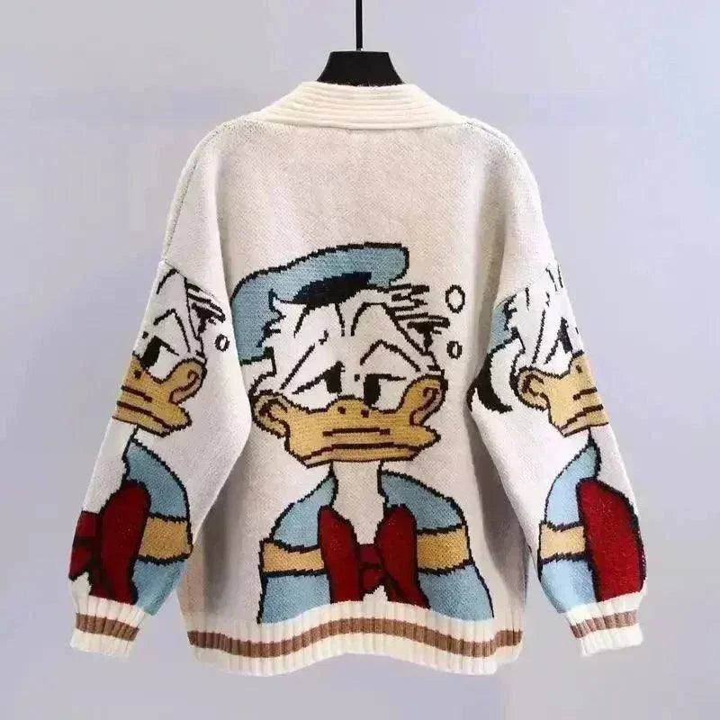 Donald Cartoon Sweaters for Women in Autumn and Winter