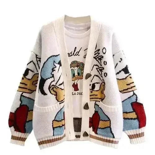 Donald Cartoon Sweaters for Women in Autumn and Winter