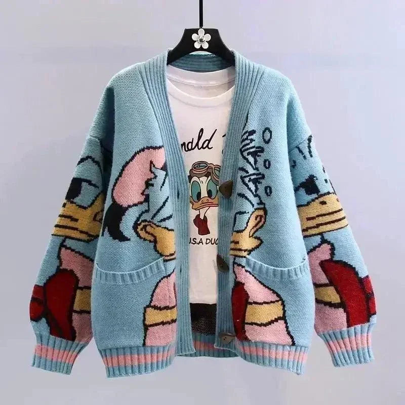 Donald Cartoon Sweaters for Women in Autumn and Winter