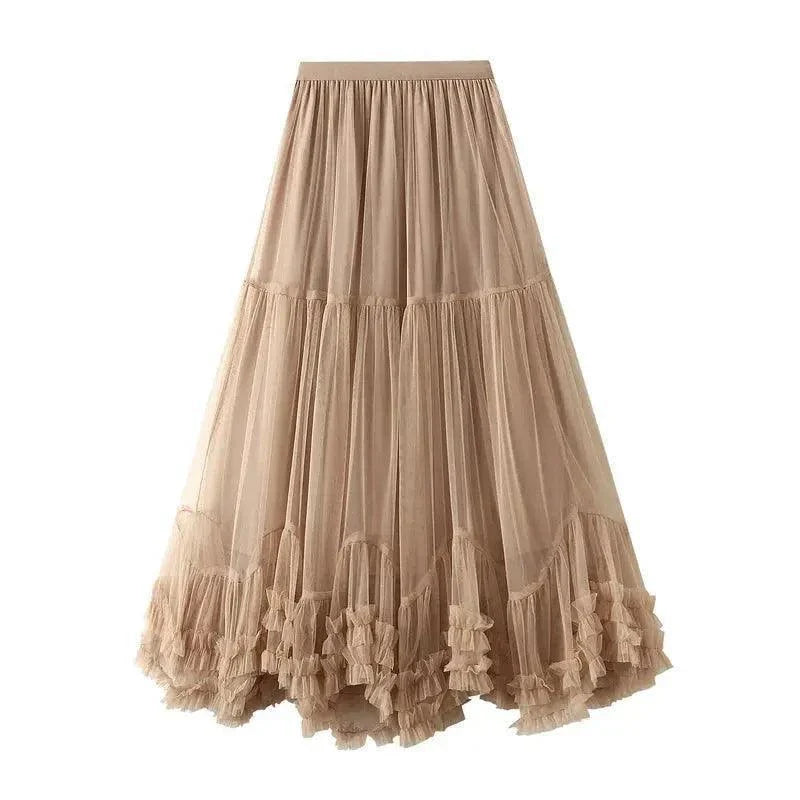 Elegant Elastic Waist Fairy Long A-line Tutu Skirt