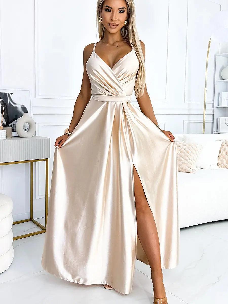 Elegant Maxi Long Satin Evening dress