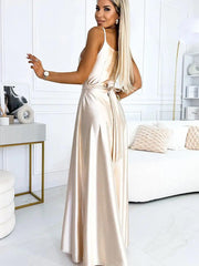 Elegant Maxi Long Satin Evening dress