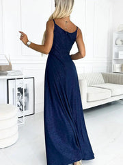 Elegant Maxi glittering Strapless Long dress