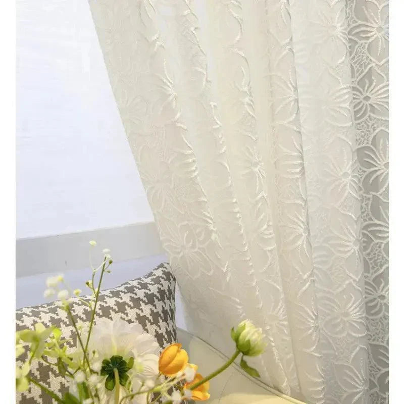 European Luxury White Tulle Sheer Curtains