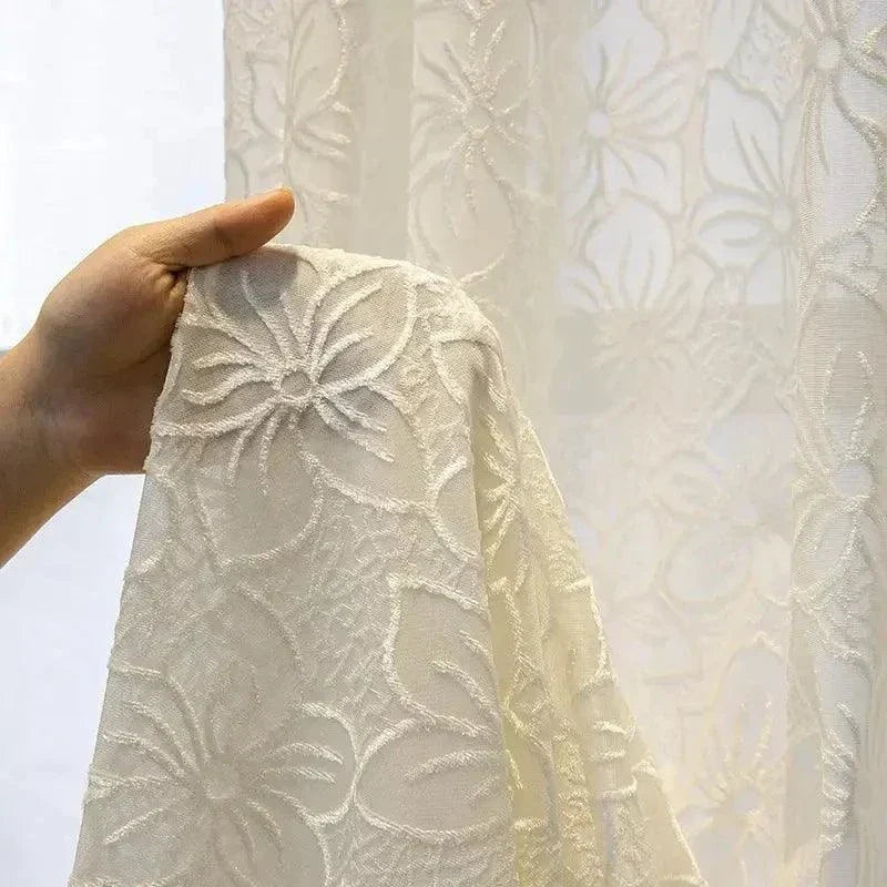 European Luxury White Tulle Sheer Curtains
