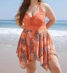 Fashionable Women's Plus Size One Piece Swimsuit