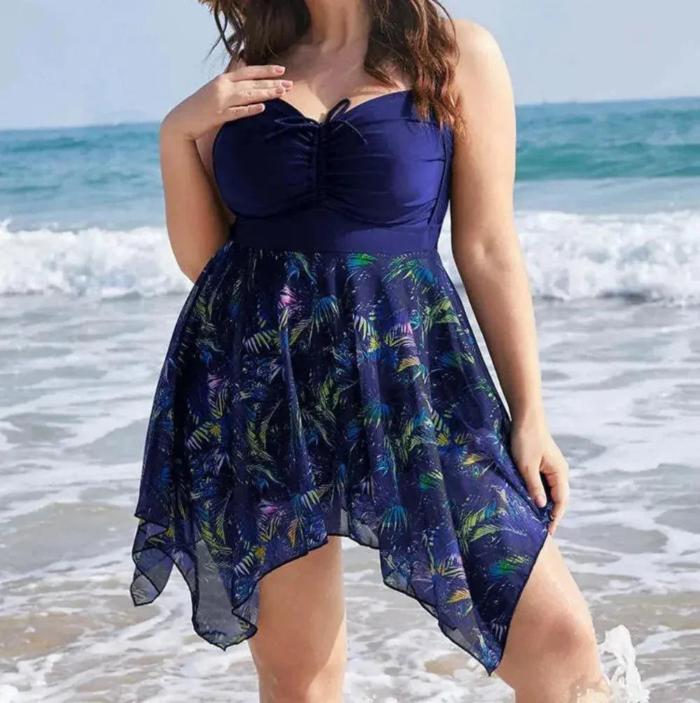 Fashionable Women's Plus Size One Piece Swimsuit