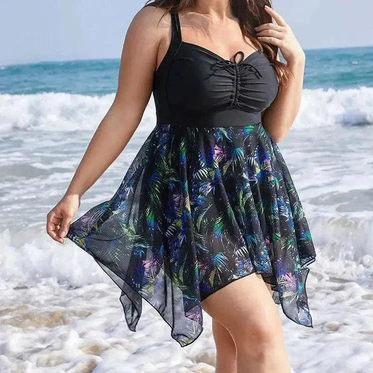 Fashionable Women's Plus Size One Piece Swimsuit