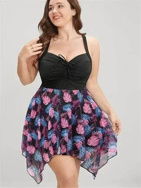 Fashionable Women's Plus Size One Piece Swimsuit