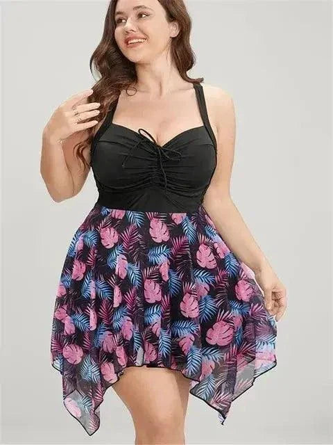 Fashionable Women's Plus Size One Piece Swimsuit