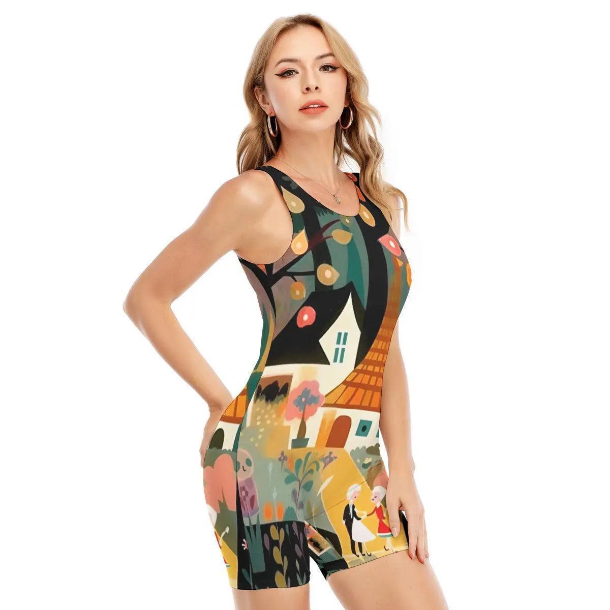 Fashionable Women's Sleeveless One-piece Swimsuit