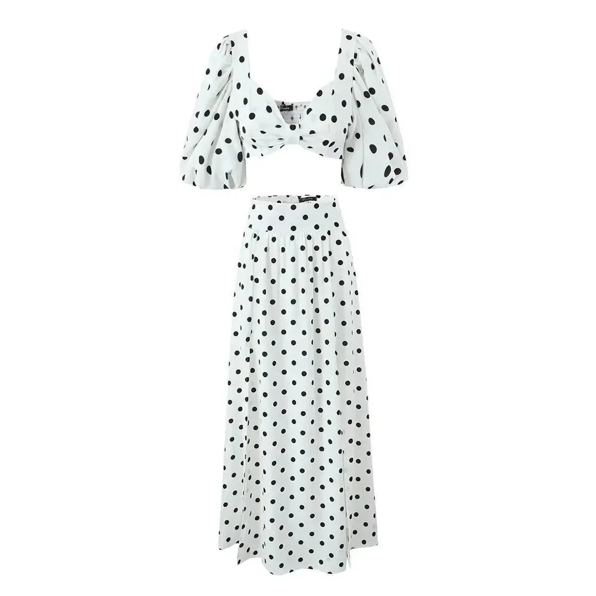 Foridol Vintage Polka Dots Printed 2 Pcs Set