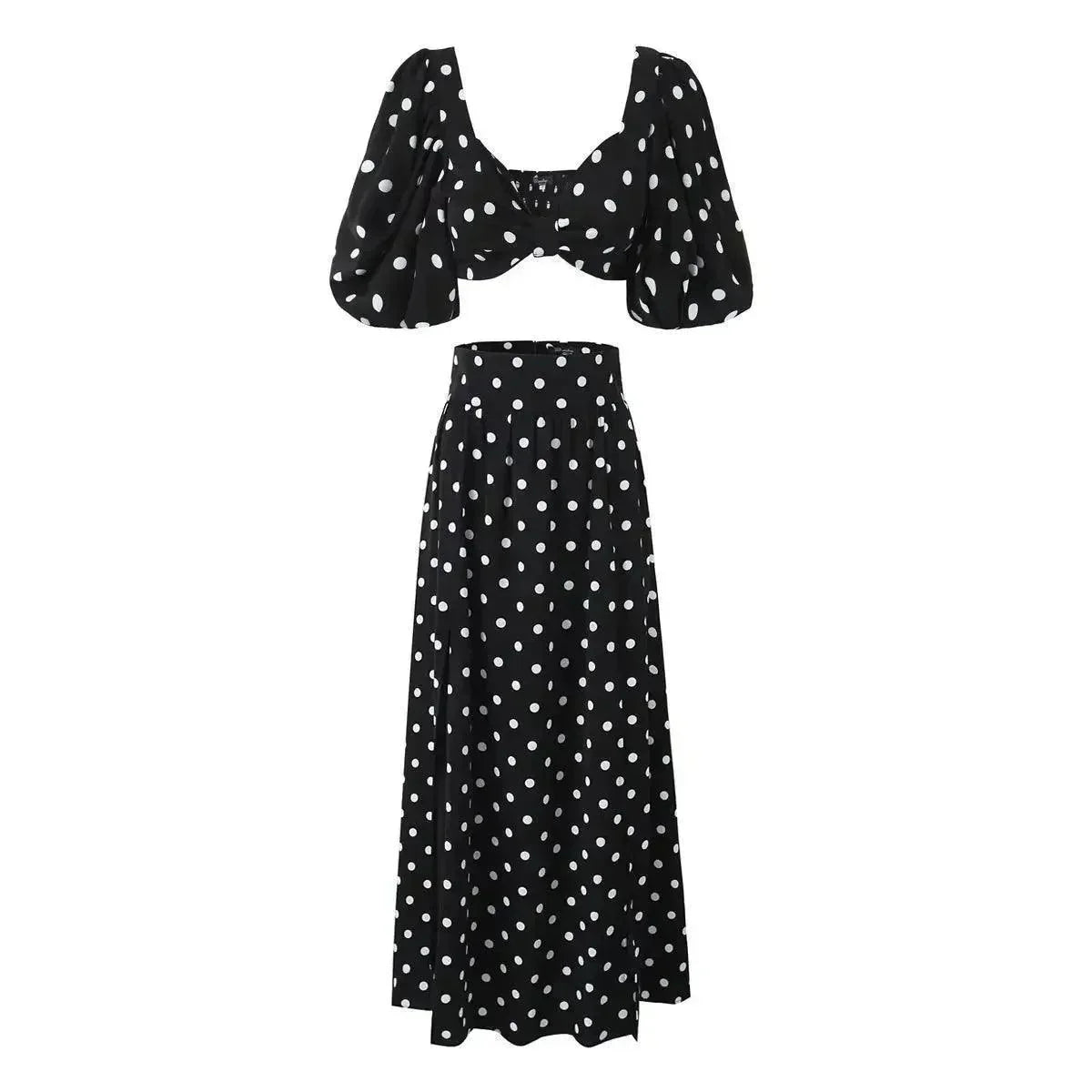 Foridol Vintage Polka Dots Printed 2 Pcs Set