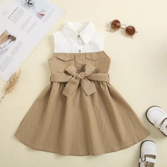 Girls Button-Up Sleeveless Dress