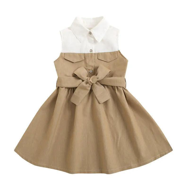 Girls Button-Up Sleeveless Dress