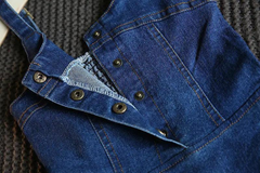 Girls Fashion Solid Color Backless Denim Slip Dress