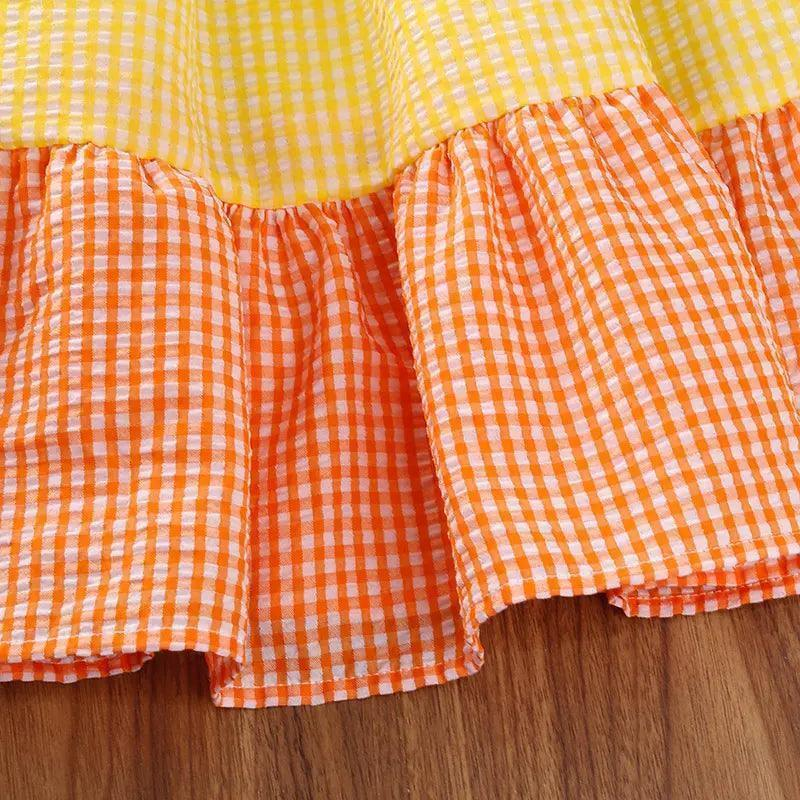 Girls Rainbow Short Sleeve Princess Dress