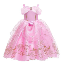 Girls Sleeping Beauty Aurora Princess Cosplay Dress for Kids Christmas Gift