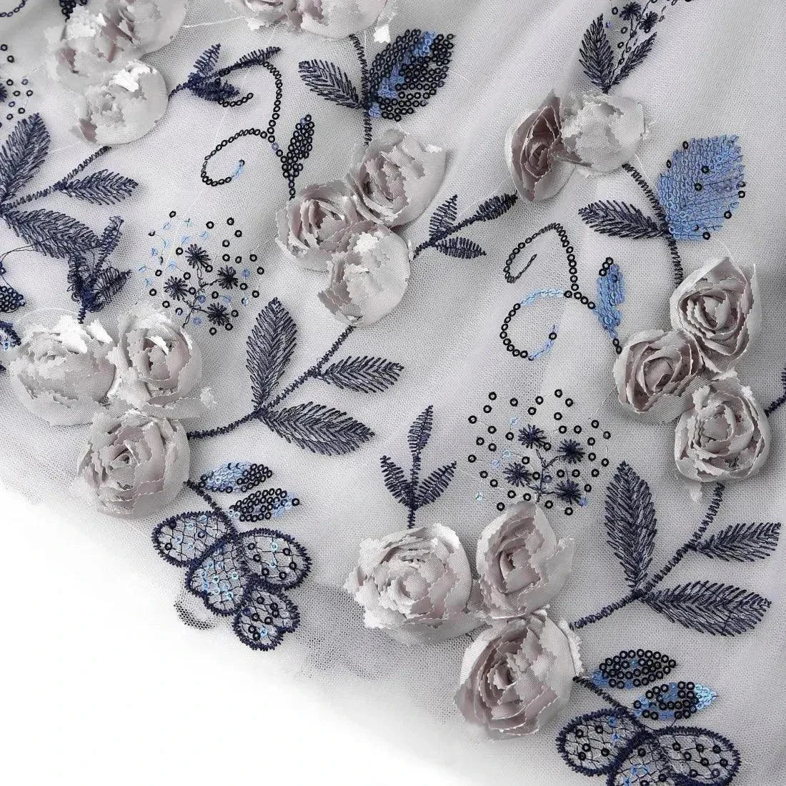 Girls Sleeveless Embroidered Flower Bow Mesh Princess Festival Party Dress