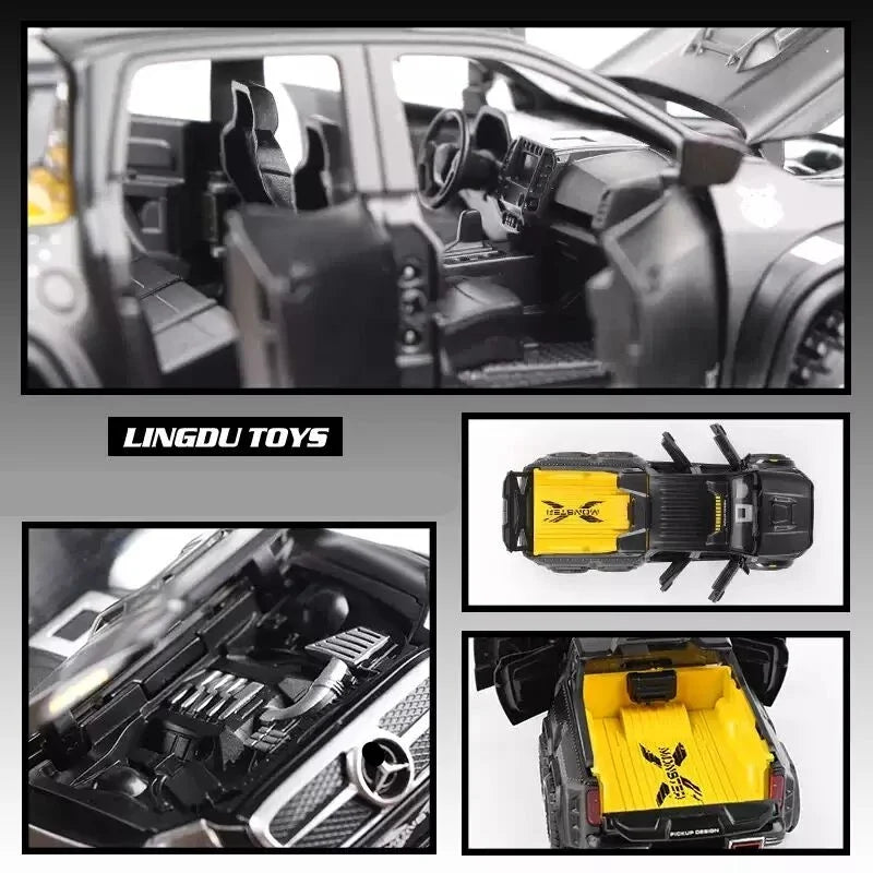 1:28 X-Class 6*6 Wheel Alloy Pickup Car for Gift