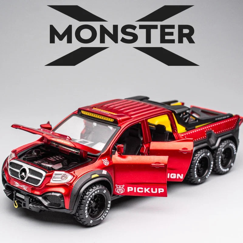 1:28 X-Class 6*6 Wheel Alloy Pickup Car for Gift