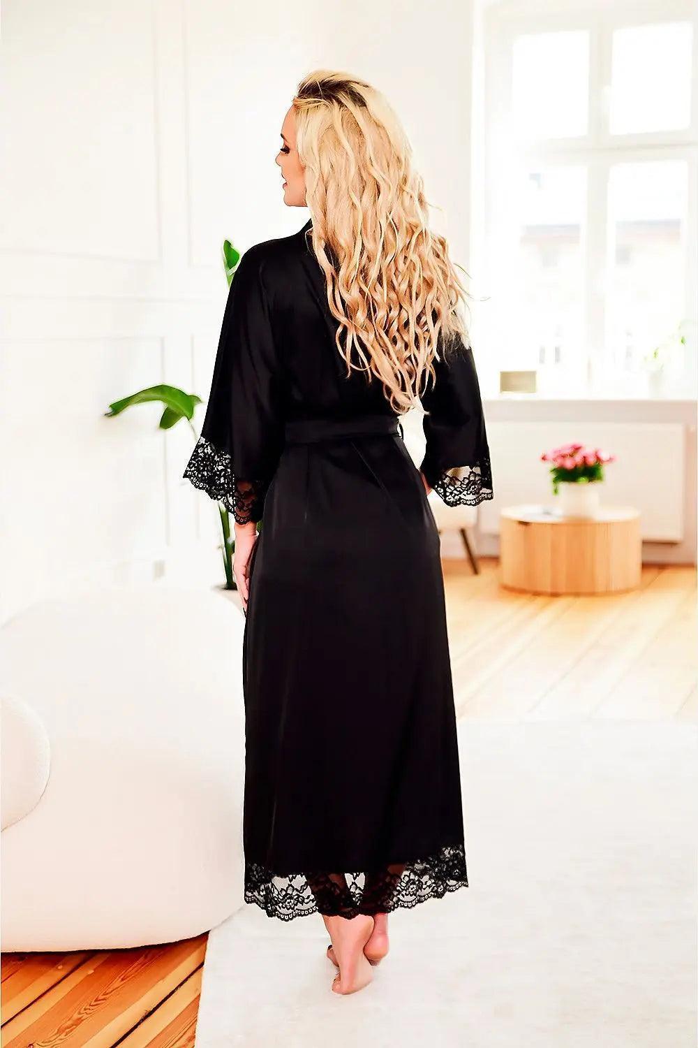High-Quality Long Satin Luxurious Sumatra Bathrobe