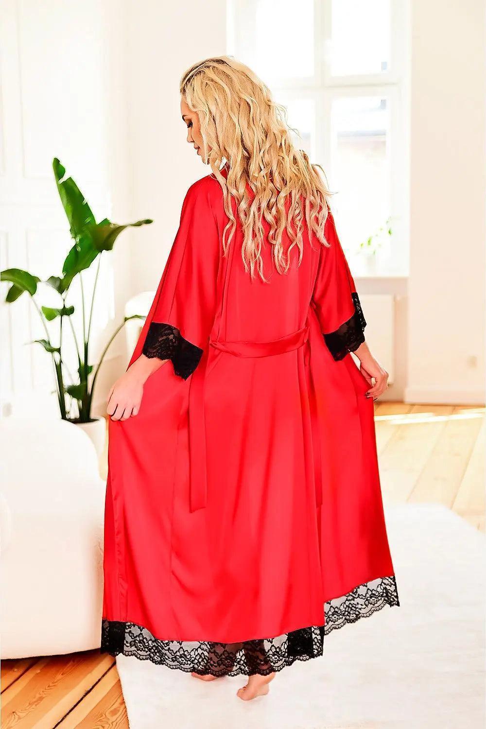 High-Quality Long Satin Luxurious Sumatra Bathrobe